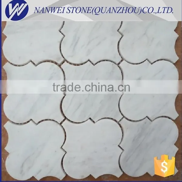 Light Beige Wholesale Price Mosaic Marble Tile Floor Interior Decoration photo-4
