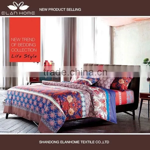 100% Cotton 133*72 40s*40s Reactive Printting Beautiful Comforter Cover Set With Zipper photo-2