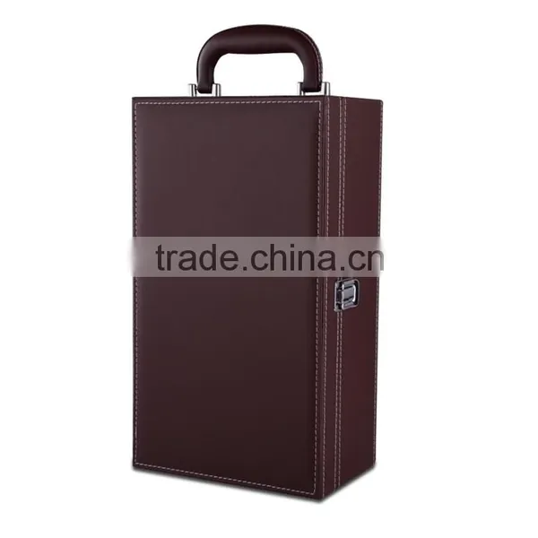 High Quality Customized PU Leather Wood Wine Box photo-5
