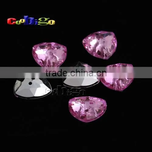 30L(19mm) Triangle Arc Acrylic Sewing Rhinestone Button For Apparel Bag Accessories #FLN023-30L(Mix-s) photo-2