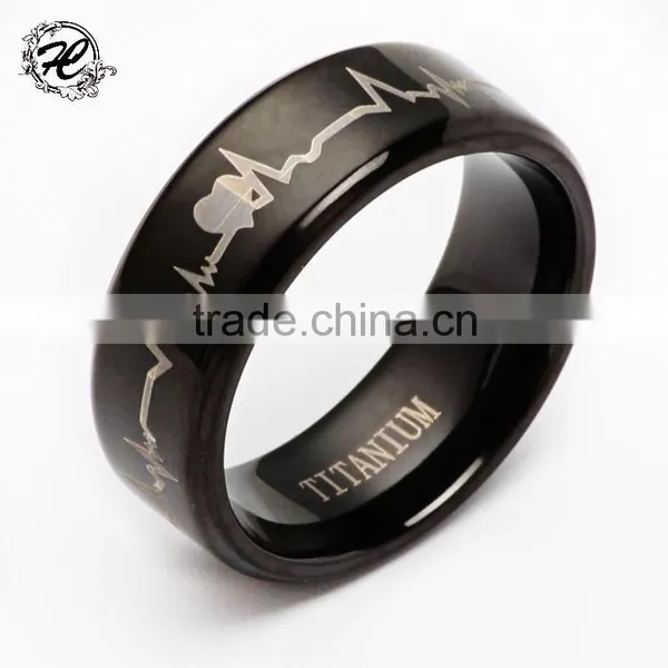 Wholesale Latest Design Smart Black Thick Ring Titanium Men's Engagement Ring Quality Choice