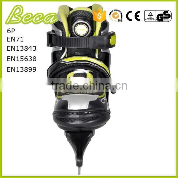 Wholesale Adjustable Boys Green Ice Hockey Skates photo-3