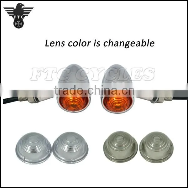 Chrome Vintage Bullet Turn Lights Motorcycle Indicator for Kawasaki photo-5