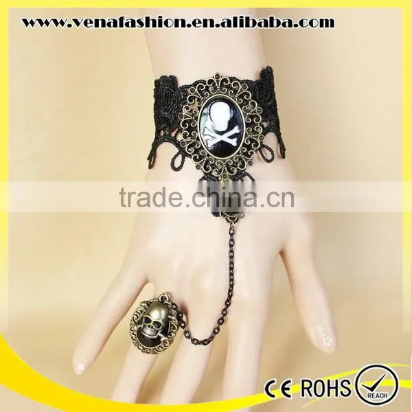Hallowmas Skull Vintage Bracelet for Women, Vintage Slave Bracelet photo-4