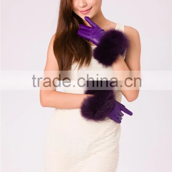 Fashion Hot-selling Safety Winter Gloves Gloves Leather Glove With Fox Fur photo-5
