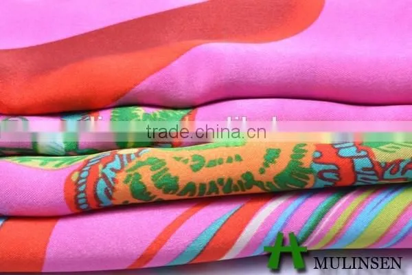 Mulinsen Textile Printing With Twist Heavy Weight Polyest Satin Fabric photo-3