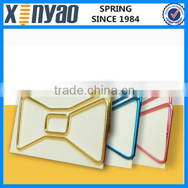 Hight Quality Promotional Gifts Custom Logo Metal Pink Gold Bow Shape Paper Clips photo-5