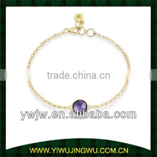 Fiji Style Crystal Bracelet With Gold Chain(JW-G10523)
