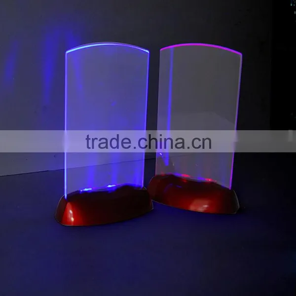 Plastic Acrylic Led Light Flashing Table Tent Card Holder ,Flashing Shining Display Holder For Wine Bar Party photo-2