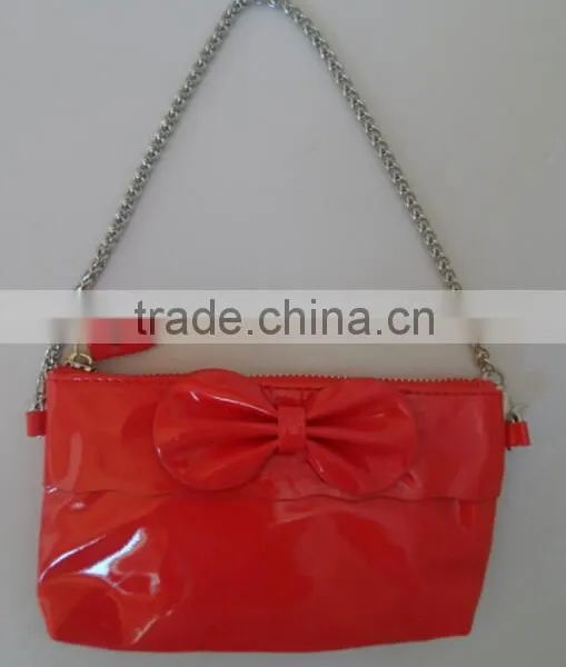Red Bow Little Girls Shoulder Bag With Chain photo-3