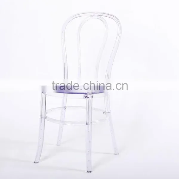 Stackable Resin Clear Color Thonet Dining Chair for Restaurant