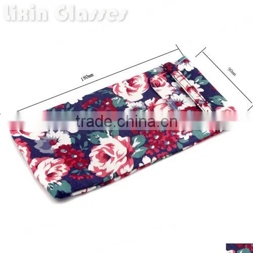 Floral Design Cloth Bag Small Sunglasses Pouches Flower Reading Glass Bag Accessories Bag Phone Gag 85*175mm BDH01X photo-4