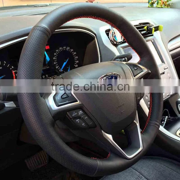 New World New Mondeo Wing Tiger Explorers Dedicated to Winning Hand Stitched Leather Steering Wheel Covers 16 Sharp Boundary photo-2