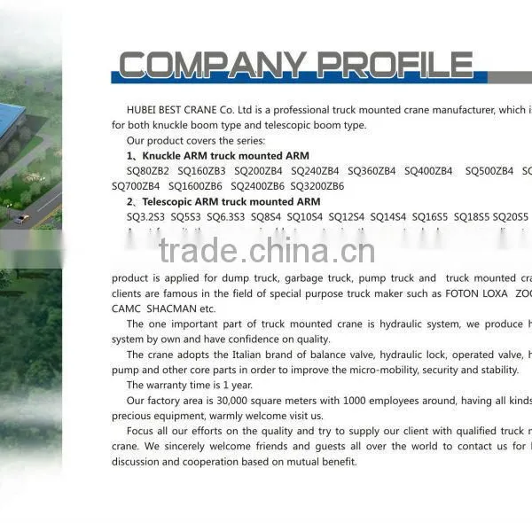 14ton Hoisting Crane With Grab, Model No.:SQ14S4, Hydraulic Telescopic Boom Crane on Truck or Boat photo-6