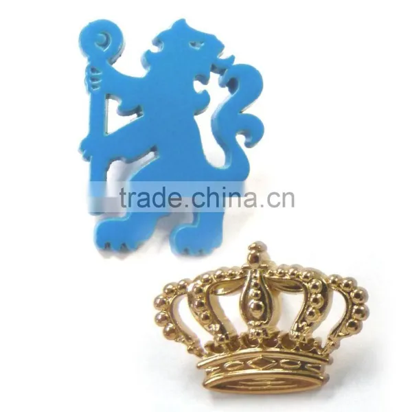 2016 High Quality Golden Crown Zinc Alloy Lion Metal Enamel Label Pin Badge