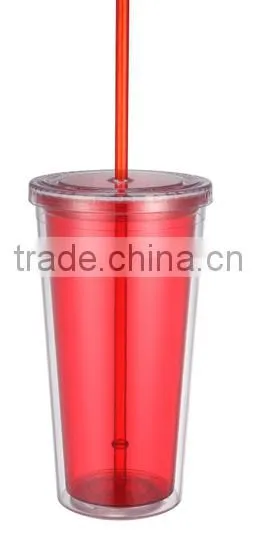 Double Wall Insulated Plastic Tumblers With Straw and Lid photo-4