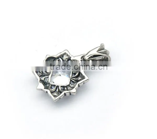 Classic Mens Antique Stainless Steel Religious Charm Diamond Jewelry Black Cross Pendant Necklace photo-4