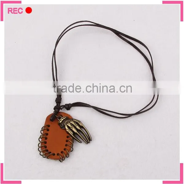 Fashion Jewelry Necklace With Skull Pendant, Leather Chain Latest Model Fashion Necklace photo-4