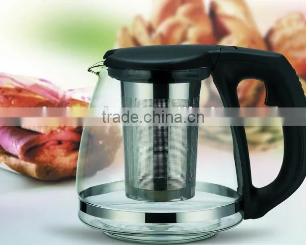 Commercial Heat Resistant Glass Teapot With Stainless Steel Infuser photo-2