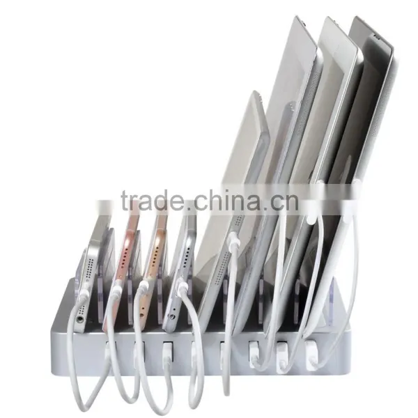 New 8 Ports Charging Station 8*2.4A USB Charger With Stand and Switch Docking Station for Mobile Phones and Tablet PC White EU photo-5