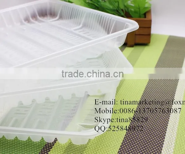 Eco-friendly Plastic Disposable Food Carry Tray/ Supermarket Food Display Tray photo-3