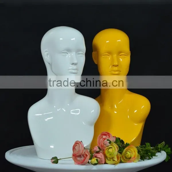 Fashion Fiberglass White Female Mannequin Head For Scarf Display photo-5