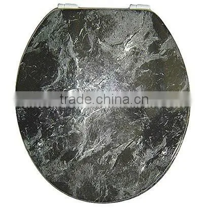 Marbleized Molded Wood Round Toilet Seat, Marbleized Veneer MDF Moulded Toilet Seat, Marbleized Molded Wood Toilet Seat photo-3