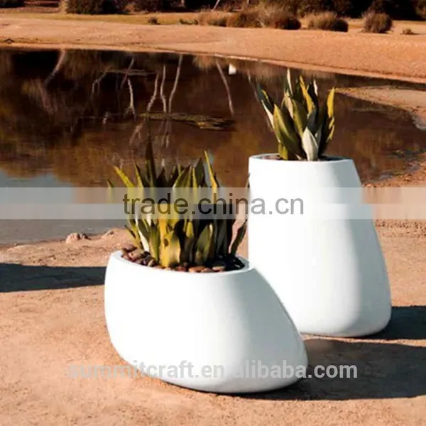 Resin Fiberglass Garden Oval Planters Garden Urn Planter Wholesale Home Decoration photo-2