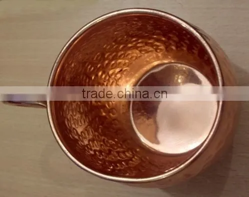 AMAZON BEST SELLING FDA APPROVED 470 ML 100% PURE COPPER BARREL HAMMERED MOSCOW MULE MUG photo-3