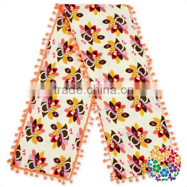 Cute Design Soft Christmas Deer Print Pom Pom Tassel Scarf for Kids photo-3