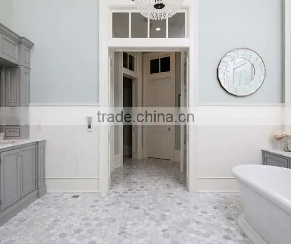 MM-CV254 Ecofriendly Interior Design Natural Stone White Marble Hexagon Shape Stone Mosaics photo-3