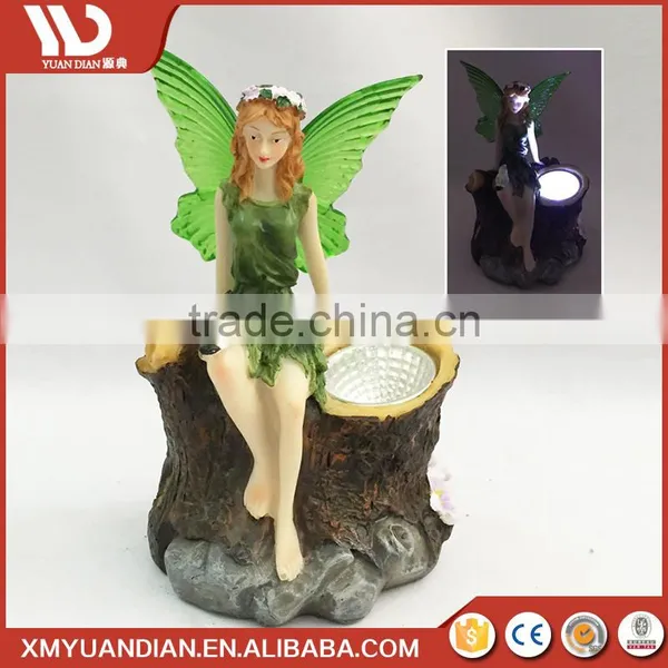 China Supplier Art Work Resin Craft Fairy Led Solar Lighting Street Light System photo-2