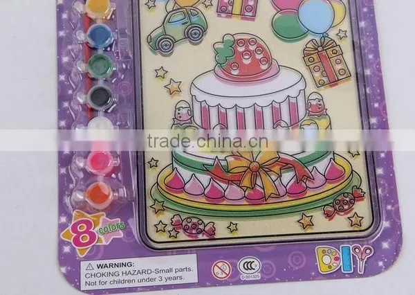 2017 Hot Cake Gift Pattern Color Painting Book With Pigment, Paint Brush photo-2