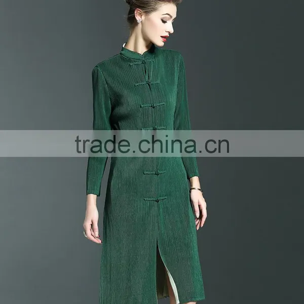2017 New Slim Plicated Cheongsam One Piece Dresses photo-3