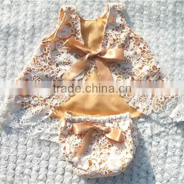 Wholesale Baby Girls Lace Cotton 2pcs Set Fashion Lace Set for Infant Girls photo-2