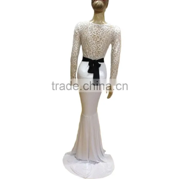 Ladies Long Sleeve Maxi Dresses Western Evening Party Wear Fish Tail Cut Dress photo-2