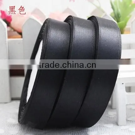Design hot selling printing Black satin Polyester organza Ribbon
