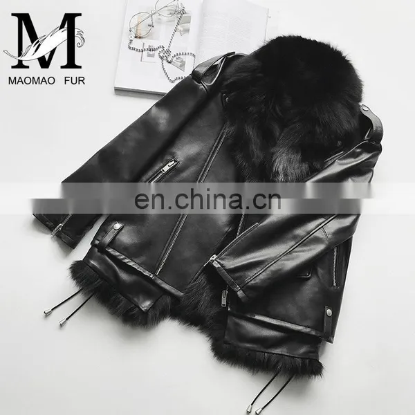 Sheepskin Plain Black Winter Leather Jacket Sheep Leather German Leather Jacket photo-6