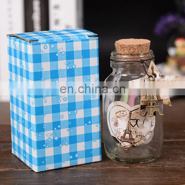 Round Shaped Wishing Glass Bottle Led Light Wishing Bottle With Eiffel Tower Charms for Girlfriend Gifts photo-6
