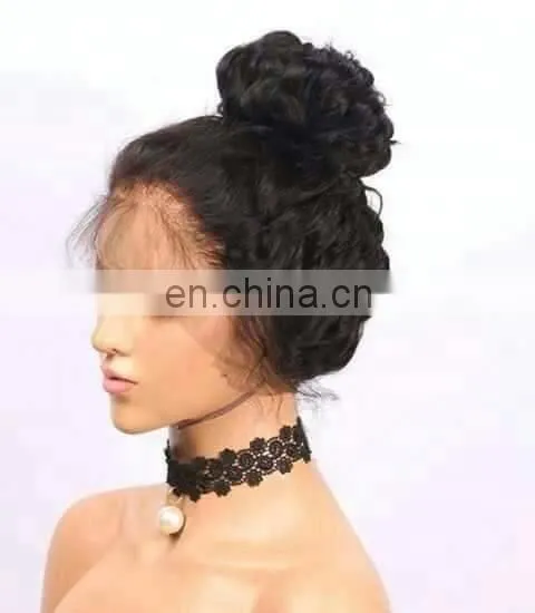 Indian Human Hair Full Lace Wig 360 Lace Frontal Wig Making Sewing Machine Samples