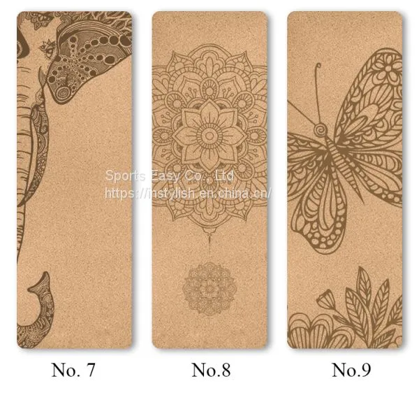 Non-slip Natural Cork Yoga Mat With Custom Printed Design photo-3