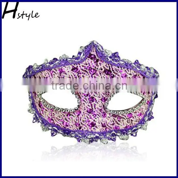 Flower Decor Fashion Feathered Lace Semi-transparent Masquerade Cosume Party Mask SC156 photo-3