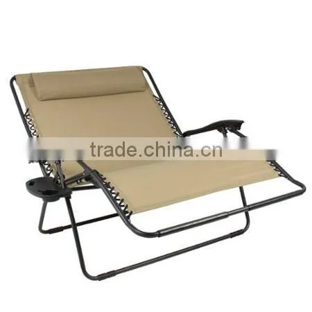 Double Chair Folding Zero Gravity Recliner Chair/Sun Lounger/Beach Chair photo-2
