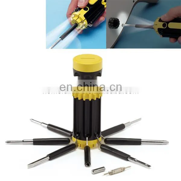 Outdoor Useful Multifunctional 8-in-1 Screwdriver With Strong Flashlight Tool photo-3