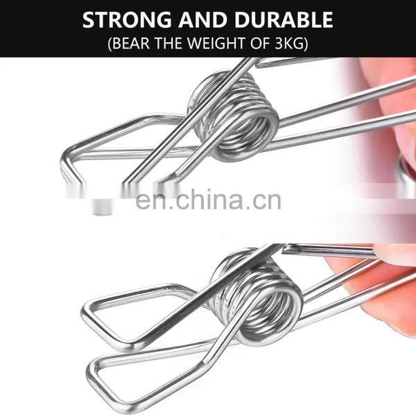 Home Storage Rack Laundry Chip Hooks Clothes Pegs Photo Clip Stainless Steel Clothespins Towel Chips Hook Laundry Storage Holder photo-5