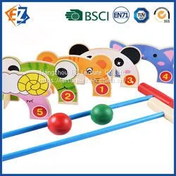 Wooden Outdoor Kids Animal Croquet Play Garden Toy Set photo-3