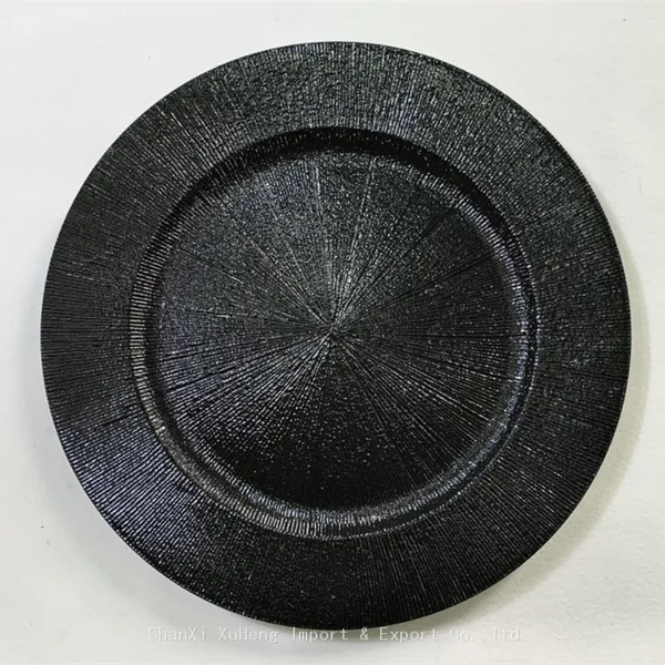 Plastic Black Charger Plate Wedding Party Restaurant Under Plates Table Decorative Charger Plates photo-5