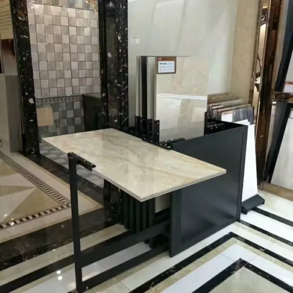 China Factory Sliding Rotating Ceramic Rack/Tile Showroom Display for Exhibition