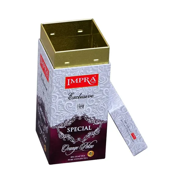 Wholesale square Metal Loose Tea Container Tin Airtight Stackable Tea Tins Canister Packaging Tin For Tea
