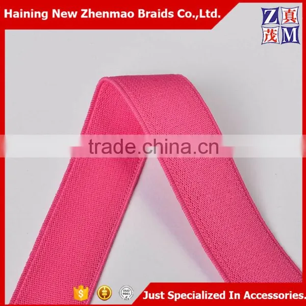 China Wholesale Woven 3cm Pink Color Elastic Webbing photo-2
